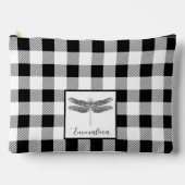 Pochette À Accessoires Élégant blanc blanc plaid en vichy libellule (Recto)
