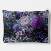 Pochette À Accessoires Élégant bleu violets floral monogrammé (Verso)