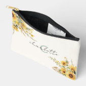 Pochette À Accessoires Élégant bouquet de tournesol monographique (Ouvrir)