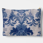 Pochette À Accessoires Élégant damassé Bleu toile de jouy monogramme (Verso)