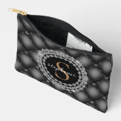 Pochette À Accessoires Élégant diamant noir Monogramme or (Ouvrir)