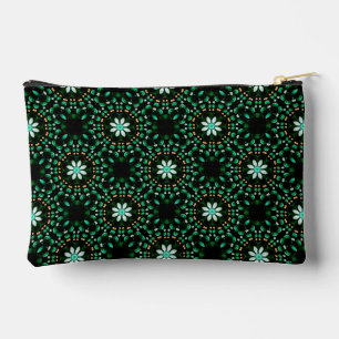Pochette À Accessoires Élégant Emerald & Pearl Abstrait Dot Art Motif