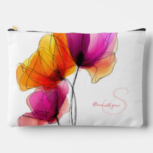 Pochette À Accessoires Élégant floral abstrait aquarelle personnalisé