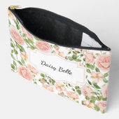 Pochette À Accessoires Elegant Floral Botanical Rose Pink Wedding (Ouvrir)