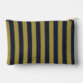 Pochette À Accessoires Elégant Gold & Navy Blue Vertical Stripes (Verso)