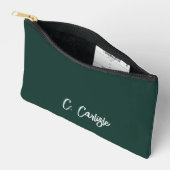 Pochette À Accessoires Elegant Hand-Lettered Script Green Personalized (Ouvrir)