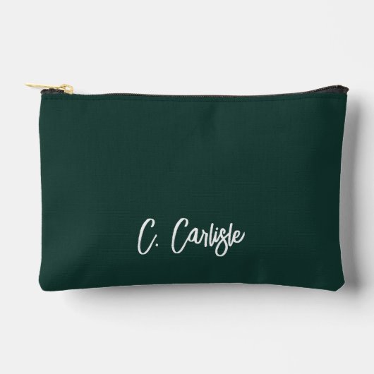 Pochette À Accessoires Elegant Hand-Lettered Script Green Personalized (Recto)
