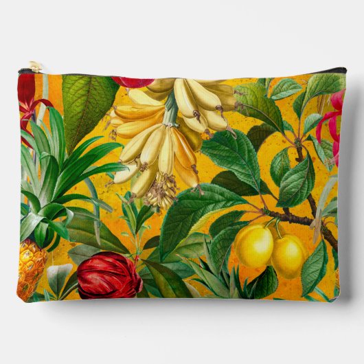 Pochette À Accessoires Elégant jaune feuille fruits motif (Recto)