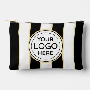 Pochette À Accessoires Élégant logo chic B&W Golden Stripes