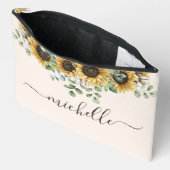 Pochette À Accessoires Élégant monogramme de tournesol rustique Eucalyptu (Ouvrir)