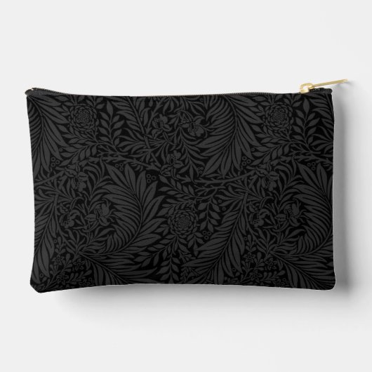 Pochette À Accessoires Élégant Monogramme d'or floral noir (Verso)