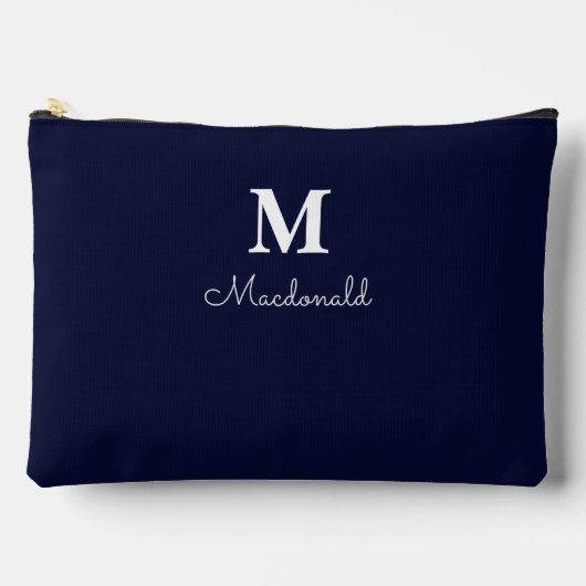 Pochette À Accessoires Élégant Monogramme Personnalisé Simple (Recto)