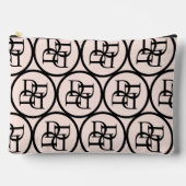 Pochette À Accessoires Élégant Monogramme rose initial fille initiale Lux (Recto)