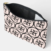 Pochette À Accessoires Élégant Monogramme rose initial fille initiale Lux (Ouvrir)