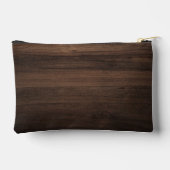 Pochette À Accessoires Élégant Monogramme Script Rustique apparence bois (Verso)