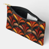 Pochette À Accessoires Élégant motif Art Déco noir rouge or (Ouvrir)