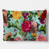 Pochette À Accessoires Élégant motif d'aqua fleurs roses (Verso)
