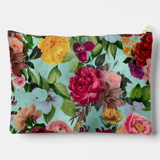 Pochette À Accessoires Élégant motif d'aqua fleurs roses (Verso)