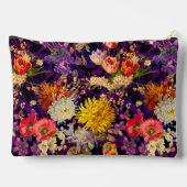 Pochette À Accessoires Élégant motif floral jaune violet (Verso)
