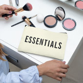 Pochette À Accessoires Élégant Neutral Essentials Typographie Noire