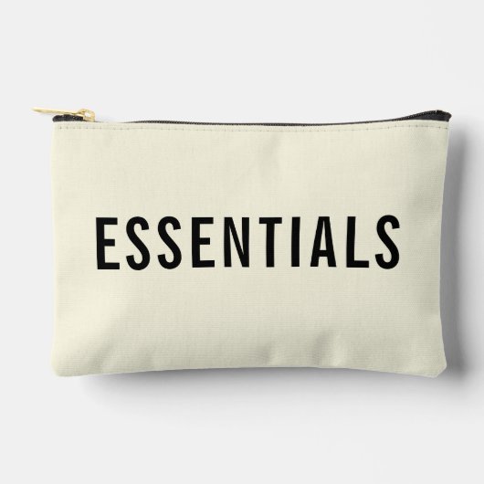 Pochette À Accessoires Élégant Neutral Essentials Typographie Noire (Recto)