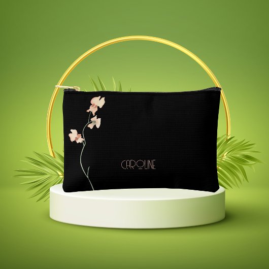 Pochette À Accessoires Elégant noir élégant floral Boho mignonne