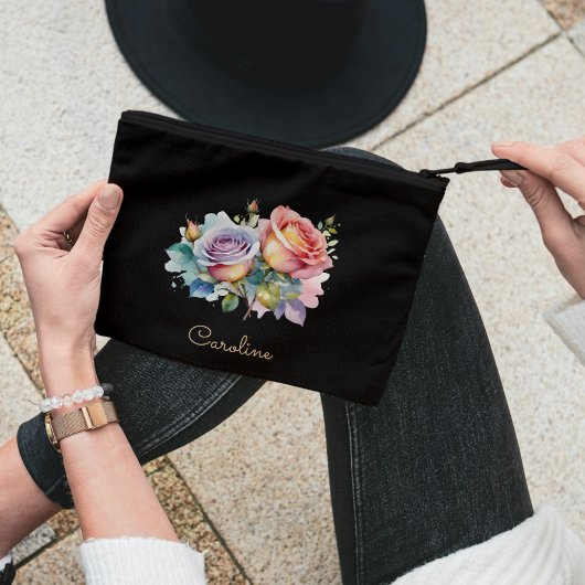 Pochette À Accessoires Elégant noir élégant floral Boho mignonne
