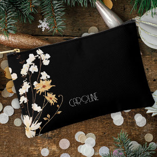 Pochette À Accessoires Élégant noir floral noir Boho mignonne