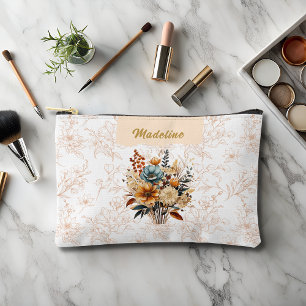 Pochette À Accessoires Élégant Nom Floral Beige