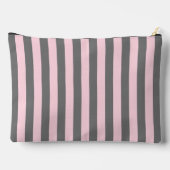 Pochette À Accessoires Elegant Pink and Gray stripes Minimalist Custom (Verso)