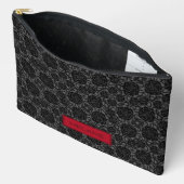 Pochette À Accessoires Élégant Rose noir gothique Motif personnalisé (Ouvrir)