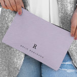 Pochette À Accessoires Élégant Sophisticé Classic Monogram Lilac<br><div class="desc">Un design mininaliste élégant avec une typographie classique initiale et nom en noir sur un pastel lilas lavender violet arrière - plan. L'accessoire personnalisé parfait qui est facile à customiser pour toute occasion!</div>