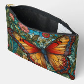 Pochette À Accessoires Elegant stain glass butterfly garden (Ouvrir)