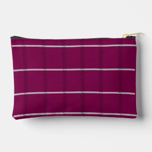 Pochette À Accessoires Élégante Étincelle Bourgogne Avec Grève Argent