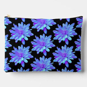 Pochette À Accessoires Élégante fleur florale violette bleu