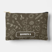 Pochette À Accessoires Eléments scolaires Brown coque/sac (Recto)