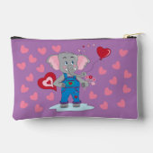 Pochette À Accessoires Eléphant et Coeurs de Carton mignon Pouch violet e (Verso)