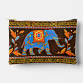 Pochette À Accessoires Éléphant ethnique bleu (Recto)