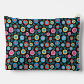 Pochette À Accessoires Eléphant Motif Fleur sur Bleu Personnalisé (Verso)