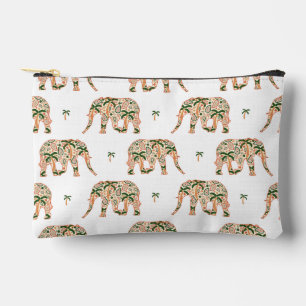 Pochette À Accessoires Éléphants ornés de paisley floral indien