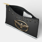 Pochette À Accessoires Emblème d'aigle doré aux ailes déployées (Ouvrir)