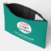 Pochette À Accessoires Emerald Green Business Chic Minimal Personnalisabl (Ouvrir)