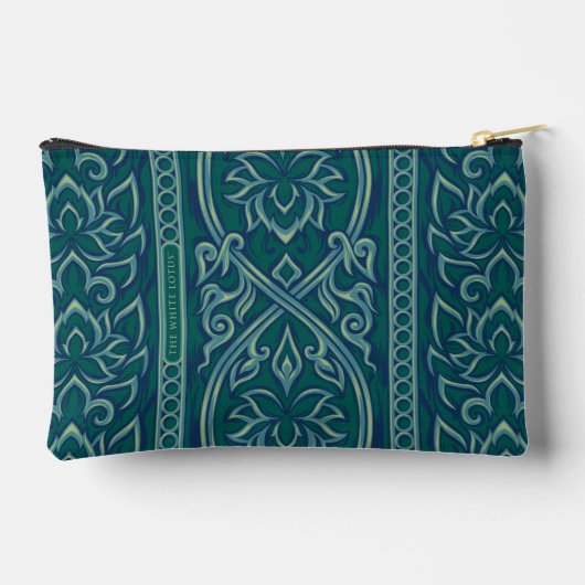 Pochette À Accessoires Emerald Lotus Tapestry Motif - Le Lotus Blanc (Verso)