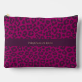 Pochette À Accessoires Empreinte de léopard-Magenta (Recto)