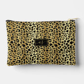 Pochette À Accessoires Empreinte de léopard noir Métallic Gold Foil (Verso)