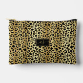Pochette À Accessoires Empreinte de léopard noir Métallic Gold Foil (Recto)