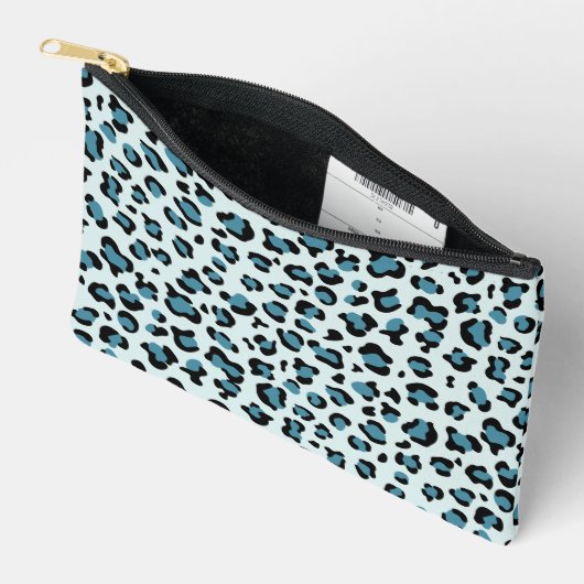 Pochette À Accessoires Empreinte de léopard, Spots de léopard, Leopard bl (Ouvrir)