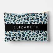 Pochette À Accessoires Empreinte de léopard, Spots, Leopard Bleu, Votre N (Verso)