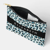 Pochette À Accessoires Empreinte de léopard, Spots, Leopard Bleu, Votre N (Ouvrir)