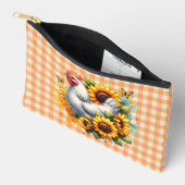 Pochette À Accessoires en vichy tournesol et poulet (Ouvrir)
